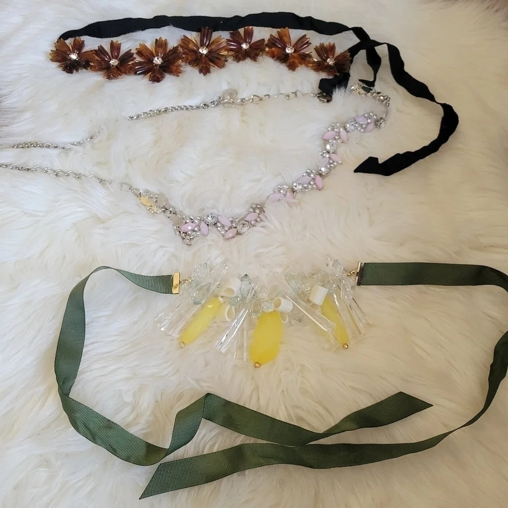 3 Tie Belts- Ribbon  and Chain Style